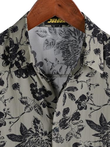 Image of JOTOOK Mens Hawaiian Shirt Short Sleeve Button Down Tropical Shirts Casual Floral Summer Beach Shirt