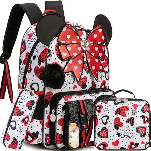 Meetbelify Mochila 3 em 1 para meninas de 6 a 8 anos