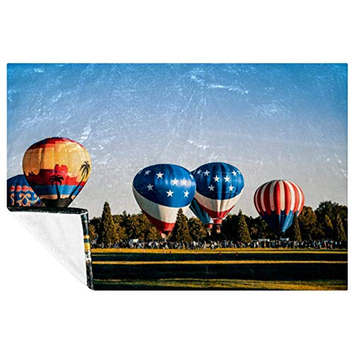 Couverture montgolfières douce plaid chaud canapé lit 150x100 cm - 2