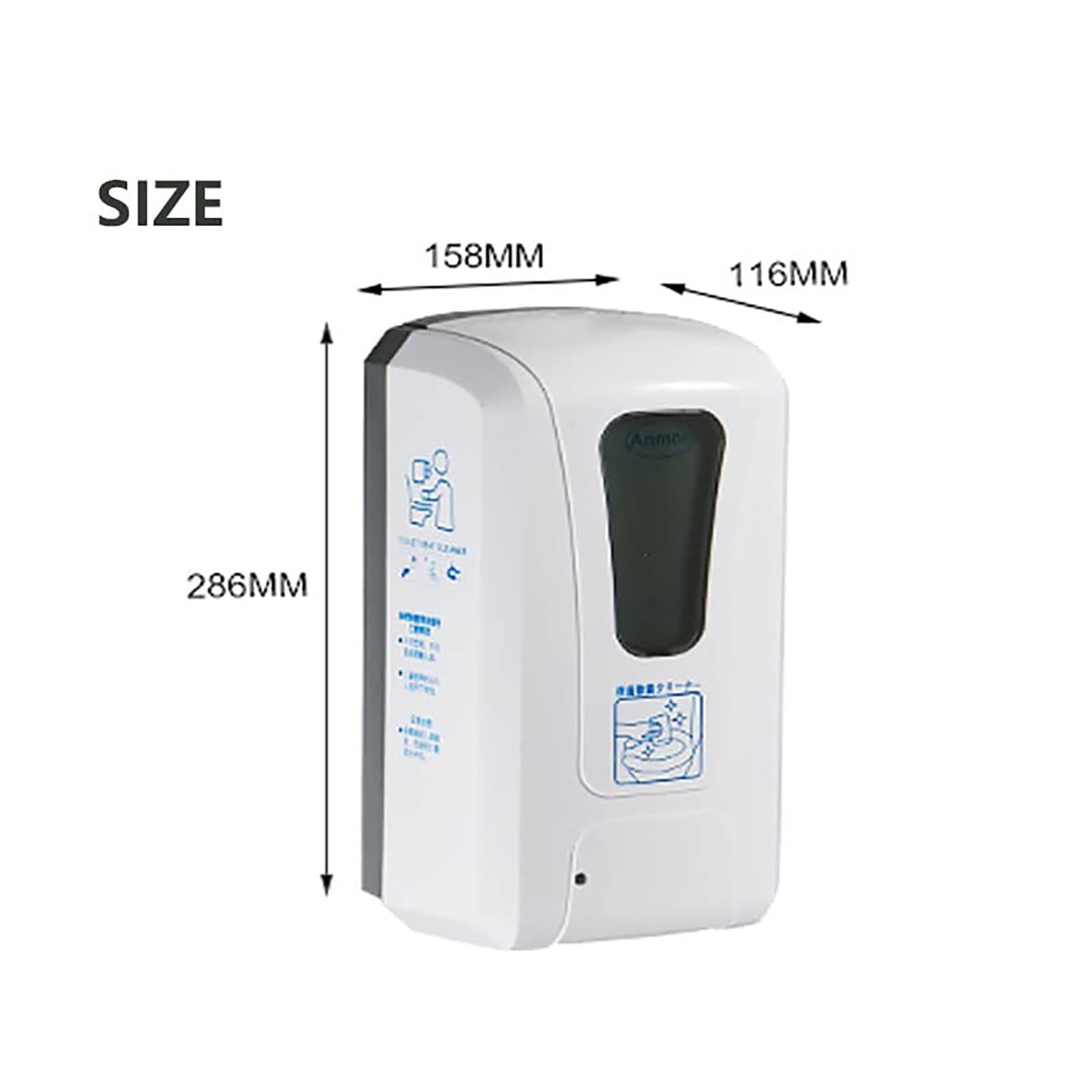 Dispensador automático de jabón en Espuma sin Contacto Pared de 500 ml | Máquina dispensadora de líquido con sensor de movimiento infrarrojo, limpiador de inodoro comercial, con pilas