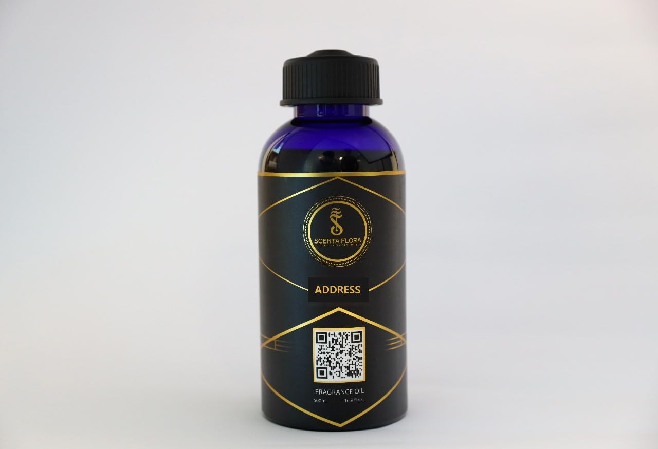 Address Aroma Oil for Scent Diffusers Aromatherapy 500ml | IFRA Certified | An Elegant Fusion of Cedarwood and Citrus for Homes, Hotels, and Offices | Designed to Enrich Any Space