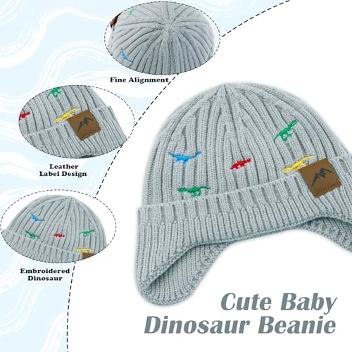 Image of POXIMI Baby Boy Winter Hat Toddler Warm Beanie Girl Knit Hats with Earflap Kid Cute Earmuffs