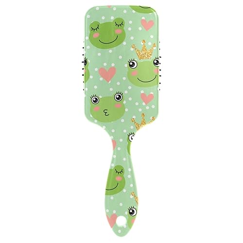 Cepillo de pelo de princesa de ranas lindas de dibujos animados para mujeres, cepillo desenredante de nailon para mujer, cepillo antiestático y