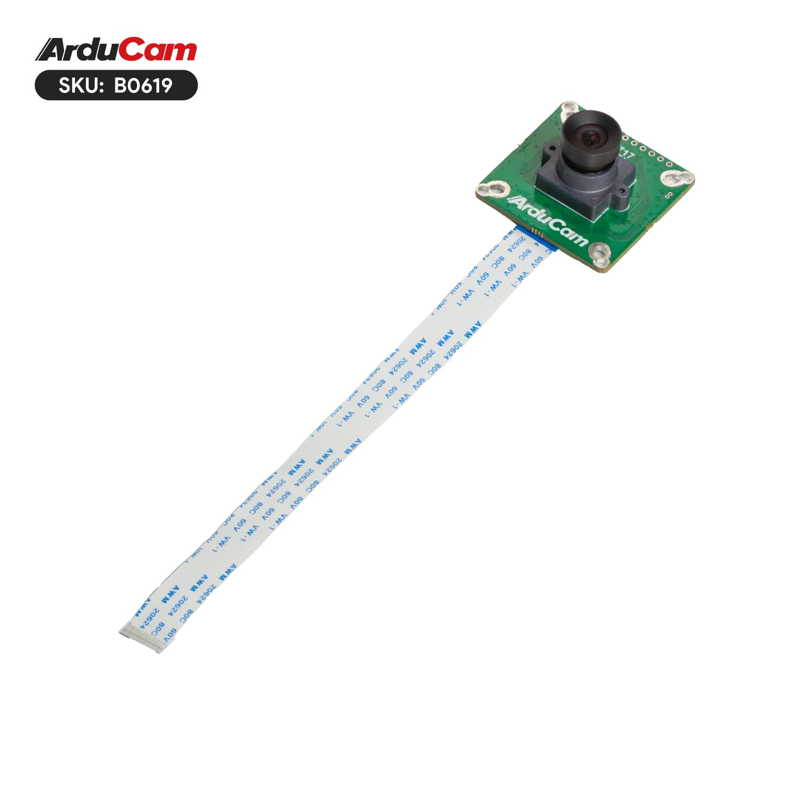 Arducam Für Raspberry Pi Global Shutter Kamera-Modul, 1,58 MP IMX296 Mono Pi Kamera mit 96°(D) M12 Objektiv, 1440 × 1080 @ 60 fps Hochgeschwindigkeitskamera für Raspberry Pi 5, 4, 3, Pi Zero 2 W