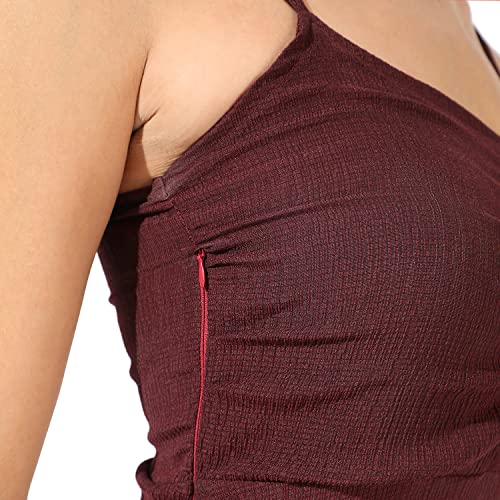 Image of PINACOLADA Women's Solid Dress for Casual Wear | Regular Sleeve | Quality Stretchable Fabric | Dress Crafted with Enhanced Stretch and Comfort Fit for Everyday Wear