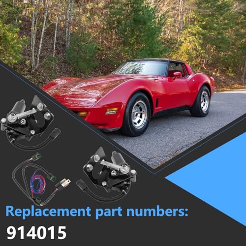 Image of Electric Headlight Headlamp Motor - Front Left and Right 914015 Compatible with Chevrolet Corvette C3 1968-1982 4-Pins