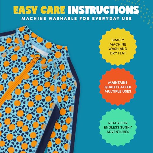 Image of SwimZip UPF50+ Boys Swim Shirt, Long Sleeve One Piece Kids Sunsuit
