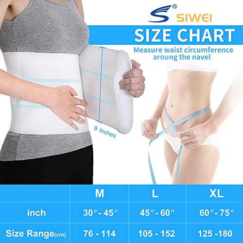 S Abdominal Binder Post Surgery For Men And Women, Postpartum Tummy Tuck Belt Provides Slimming Bariatric Stomach Compression,High Elasticity, Breathable - (30" - 45") 3 Panel - 9" #TOP1