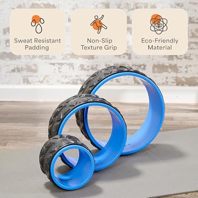 Lifepro Yoga Wheel Set for Shoulder & Neck Pain Relief, Back Alignment & Stretching, Roller for Popping, Cracking, and Stretching, Exercise Roller for Pain Relief and Flexibility