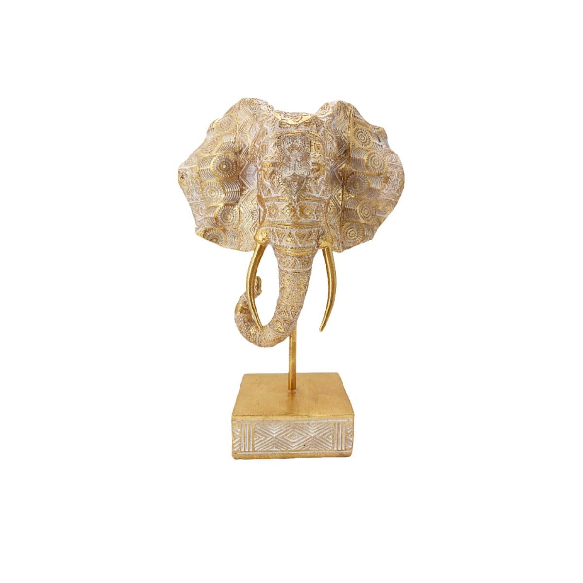 Statuetta in resina a forma di testa di elefante portafortuna in stile nordico, decorazione creativa per la casa, per soggiorno, ingresso e Feng Shui