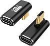 AuviPal 90 Degree USB C Adapter 2 Pack, L Shape Left and Right USB Type C Connector for Meta Quest, MacBook, iMac, iPad, iPhone 16 15 Series and Other Type C or Thunderbolt 43 Devices - Black