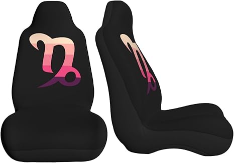 Zodiac Sign Capricorn Symbol Car Seat Covers Front Seat Covers Protector Car Interior Decor Set of 2 Fit Most Car Seat Covers for Car SUV Truck Sedan