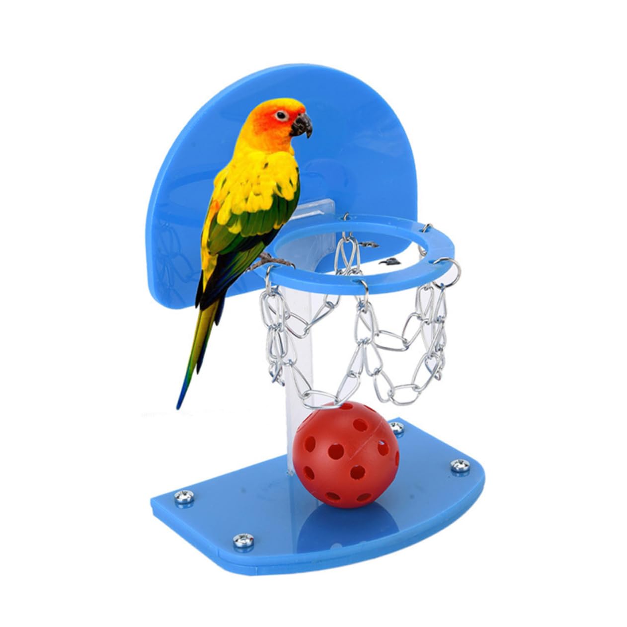 DECHOUS Mini Basketball Hoop Toy for Parrots Interactive Educational Bird Toy Indoor Wall Mount Parrot Basketball Game