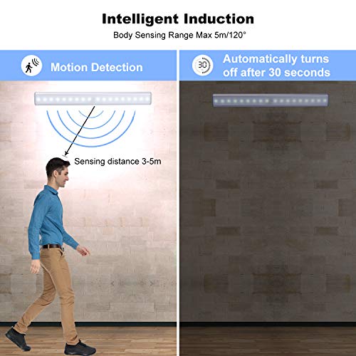 image for LEPOTEC 10 LED Warm White Under Counter Closet Lighting LED Motion Sen