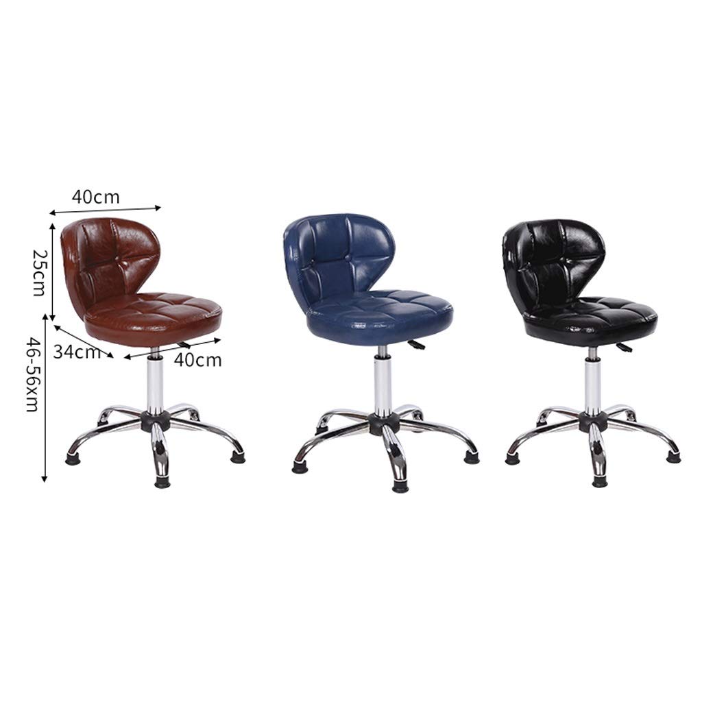 Stołek fryzjerski, specjalny stołek koła pasowego do salonów kosmetycznych, fryzjerstwo fryzjerskie, manicure, stołek do cięcia włosów Stołek piękności (Color : Black)