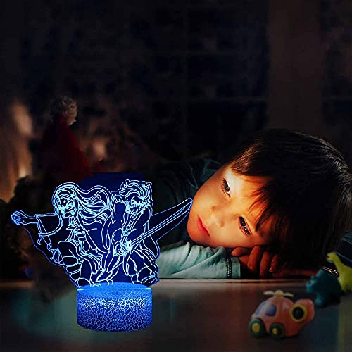 Kamado Tanjirou Demon Slayer Kids 3D Nachtlampje Optische Illusie Lamp met 16 Kleuren Afstandsbediening Veranderende… - Image 4