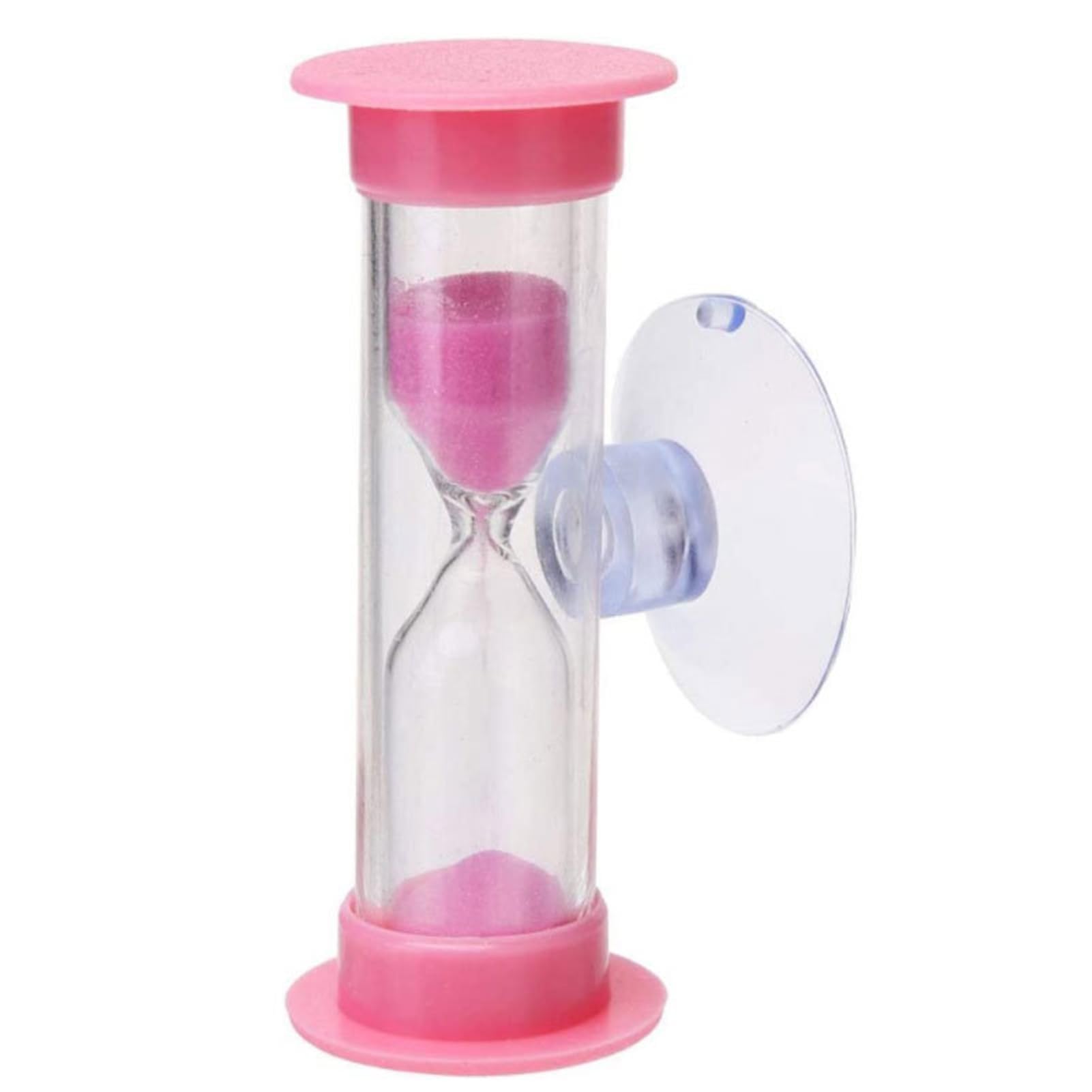 Yokawe Hourglass Sand Timer 2-Minute with Suction Cup, Unbreakable Plastic Sand Clock for Toothbrushing, Cooking, Games, Classroom Pink