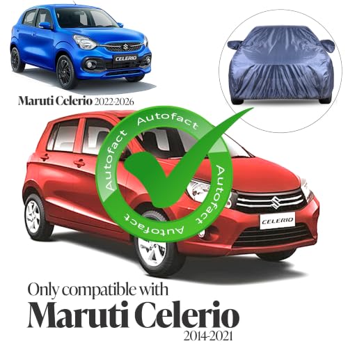 Image of Autofact Premium Car Cover for Celerio 2014-2021 | All Weather Water-Resistant Full Body Car Cover | Light-Weight Triple-Stitched Outdoor Shield with UV Protection, Dustproof & Heat-Resistant