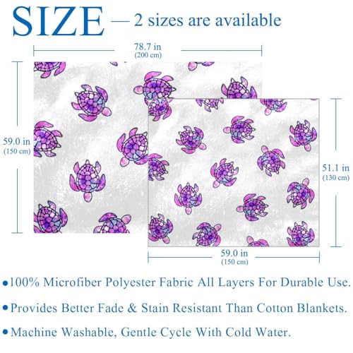 Couverture polaire en microfibre violette supérieure, plaid lit haut de gamme - 4