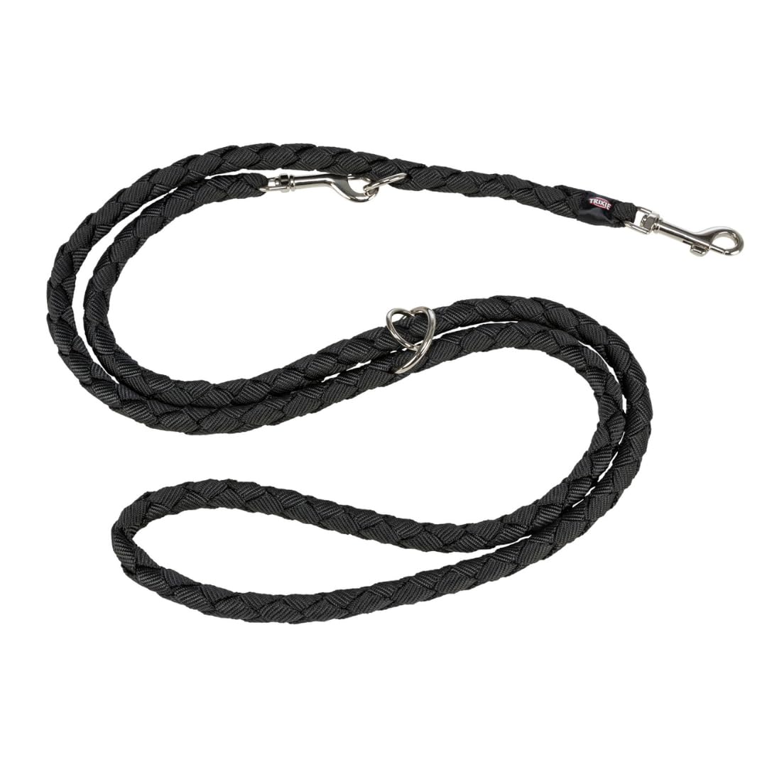 Trixie Laisse V Soft Rope XS-​S, 2 m/​6 mm, Rouge – Laisse réglable en Corde tressée, réglable en 3 Longueurs, idéale pour la Promenade avec Petits Chiens