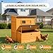 Chicken Coop, 2-Story Large Wooden Hen House for 6-8 Chickens with 3-Nesting Boxes & 2-Easy Clean Pull-Out Tray, 2-Secure Vents, Foldable Ramp & Waterproof Flip-Up Roof, Orange