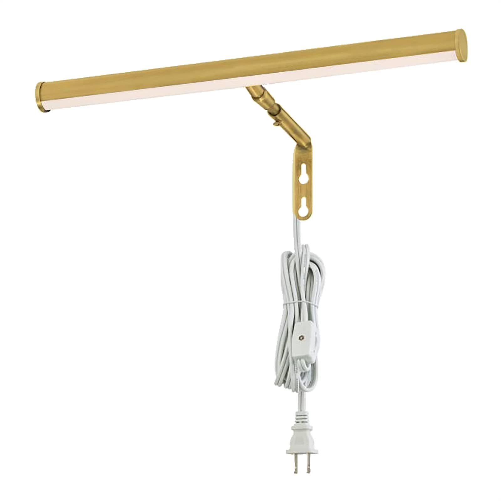 Ciata Picture Light Picture Frame Light Adjustable 14-Inches Integrated LED Art Light 15 Watt Metal Picture Lights for Wall, Artwork Light with in-line On/Off Switch E12 Candelabra Base Polished Brass