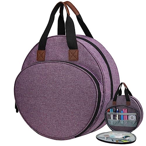 Bolso de ganchillo para bordado y kit de punto de cruz organizador portátil de tejer para viaje 2