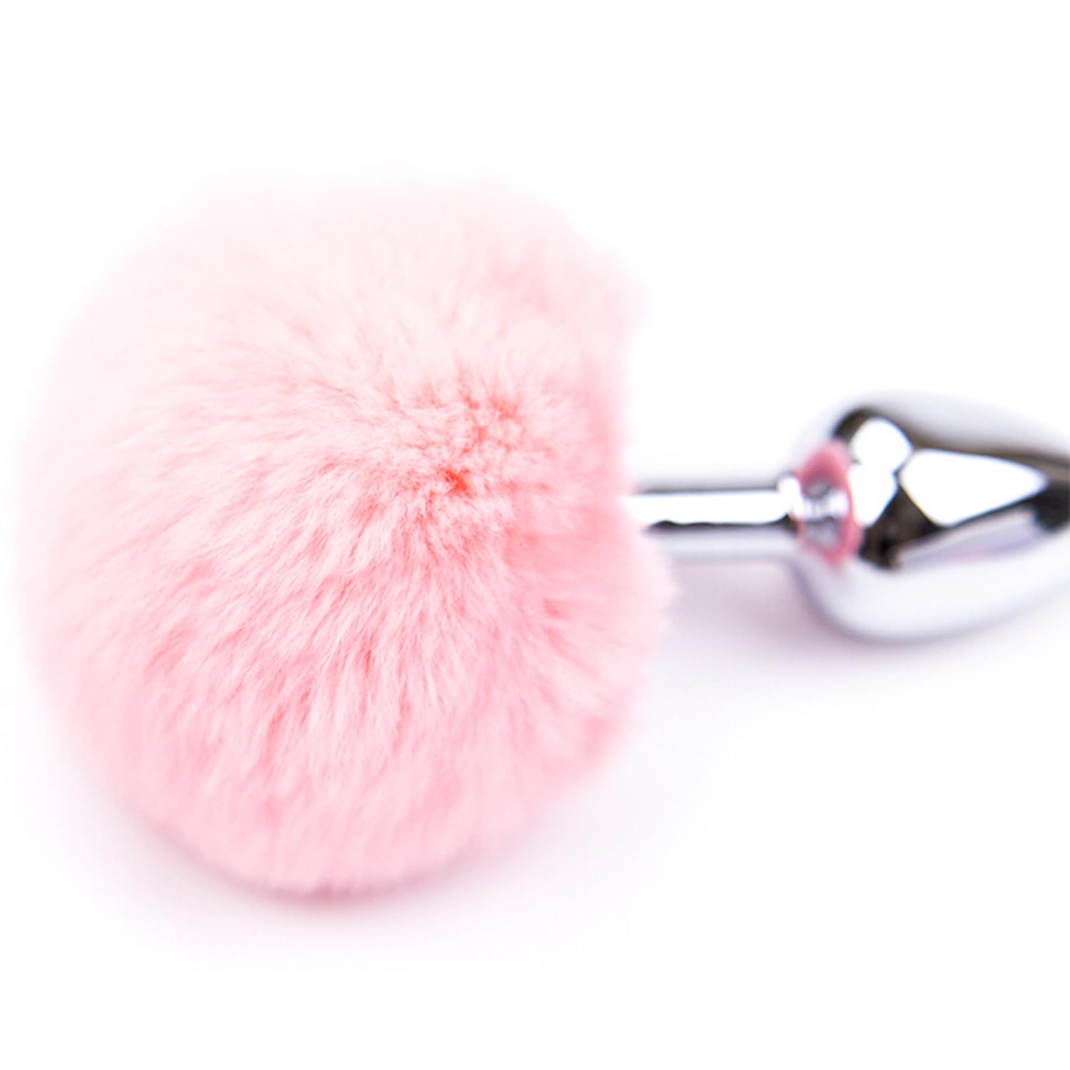 Anal Plug Adult Sex Toy,Small Size Butt Plug Metal Butt Plug Sexual Anus Rabbit's Tail Anal Sex Toys,Stainless Steel Anal Butt Plugs Anal Trainer Toys for Adult Women,Men and Couples(Pink)