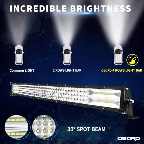 Image of OEDRO 30 Inch 768W Curved LED Light Bar Quad-Row Spot Flood Combo