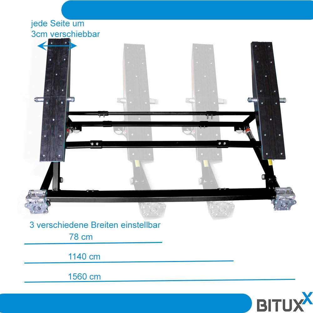 BITUXX Kipphebebühne Mobile Werkstatt Hebebühne Wagenheber Kurzhub PKW Lift bis 2000 kg 2T Schwarz