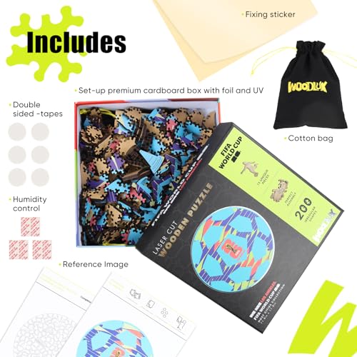 Image of FIFA World Cup 2026 Wooden Puzzles - 5MM Thick Officially Licensed Los Angeles Ball Poster Puzzles - Premium World Cup 2026 Merchandise, Gift for Football Fan, Jigsaw Puzzle for Adult,200 pcs