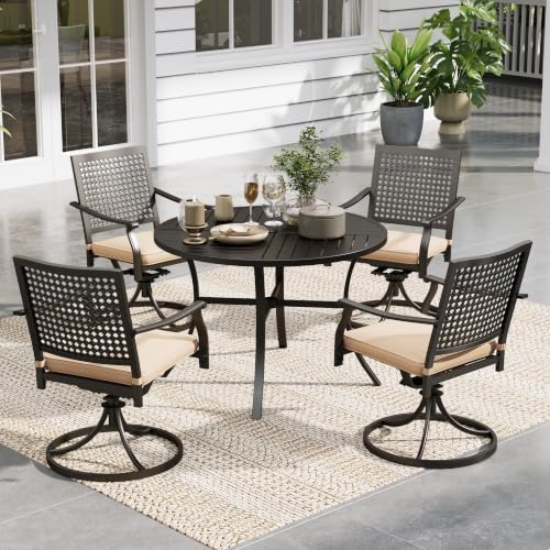 Image of Sophia & William Outdoor Dining Set for 4, 42 inch Round Metal Table
