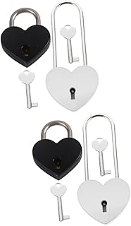 Operitacx 4 Pcs Heart Love Lock Bags Cabinet Storage Key Locker Love Padlocks Boyfriend Girlfriend Lock Anniversary Heart Lock Suitcase Padlocks Diary Lock and Key Set Lock with Key