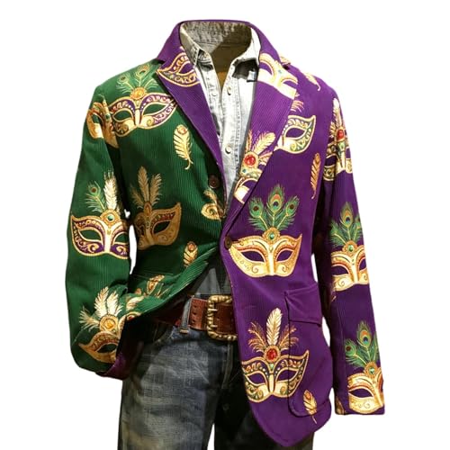 Veste en velours côtelé pour homme design décontracté finitions imprimé carnaval