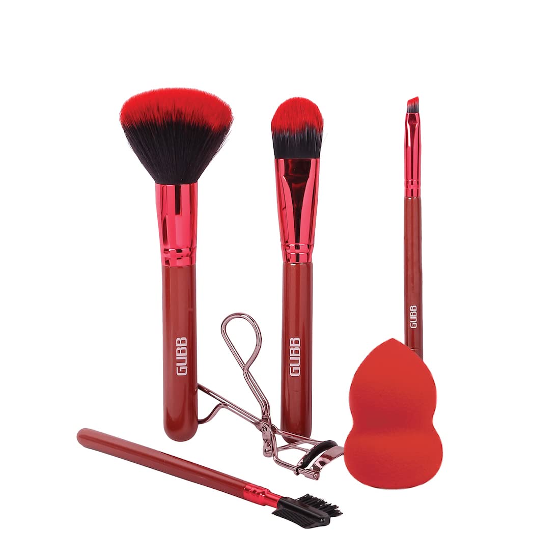 GUBBUSA Beauty Surprise Kit Makeup Brushes Set With Beauty Blender And Eyelash Curler For Professional Make up