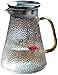 aipipl Tazza 1.2 L/Litro Caraffa Brocca per Acqua Brocca per Acqua con Coperchio Teiera Vetro borosilicato Resistenza al Calore Brocca per succhi/Acqua Fredda/caffè Caldo Tazza da tè