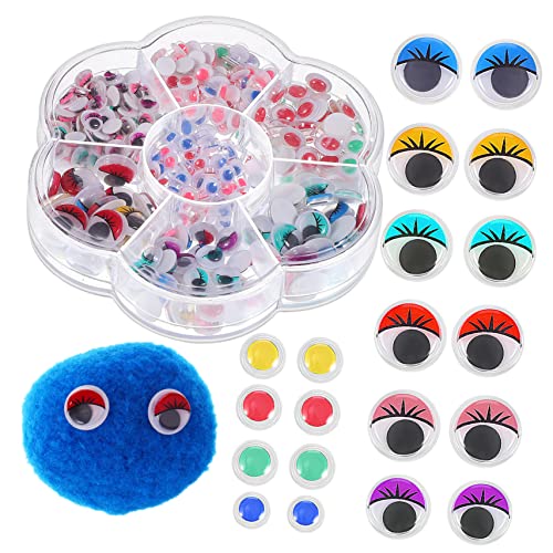 STOBOK 600pcs Colored Eyeball Stickers for Crafts DIY Wobbly for Boys and Girls Plastic Fake