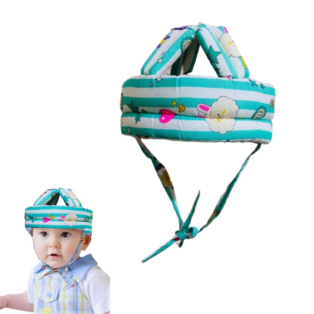 Phillin Adjustable Baby Helmet for Safety | Head Protector for Kids 1+ | Protective Gear for Running and Walking | Toddler Safety Helmet | - (Green)