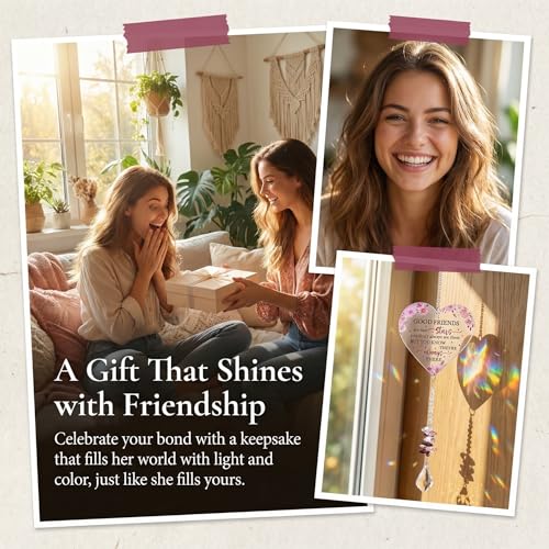 Image of for Women, Friendship Gifts for Women that Fill Her Room with Calming Colors (Perfect for Bestie Birthday, Christmas, or Just Because) - Heart Shaped Crystal Suncatcher Rainbow Maker