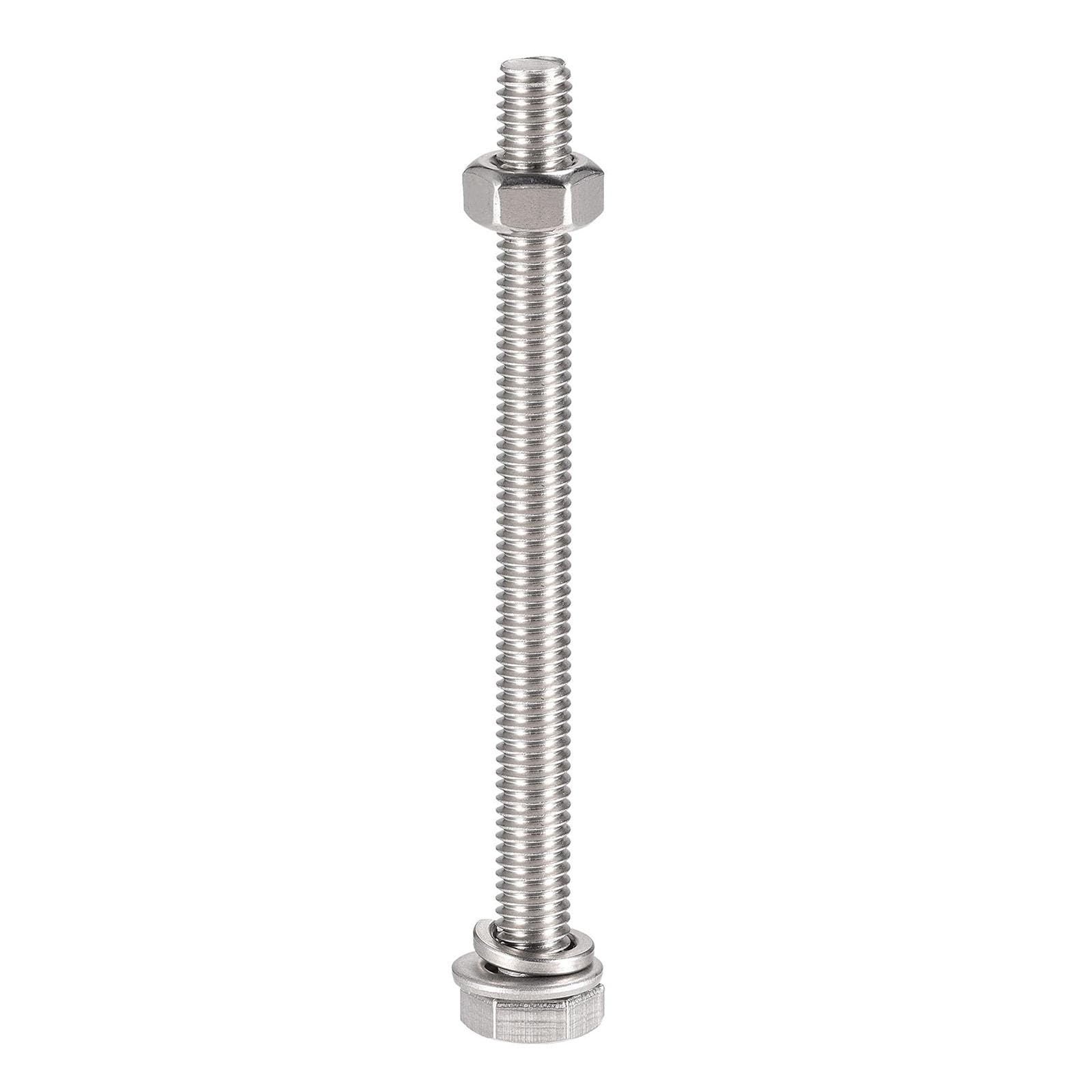 TOP-VIGOR 10Pcs M6 x 80mm Hex Head Screws Bolts, Nuts, Flat & Lock Washers Kits - Image 4