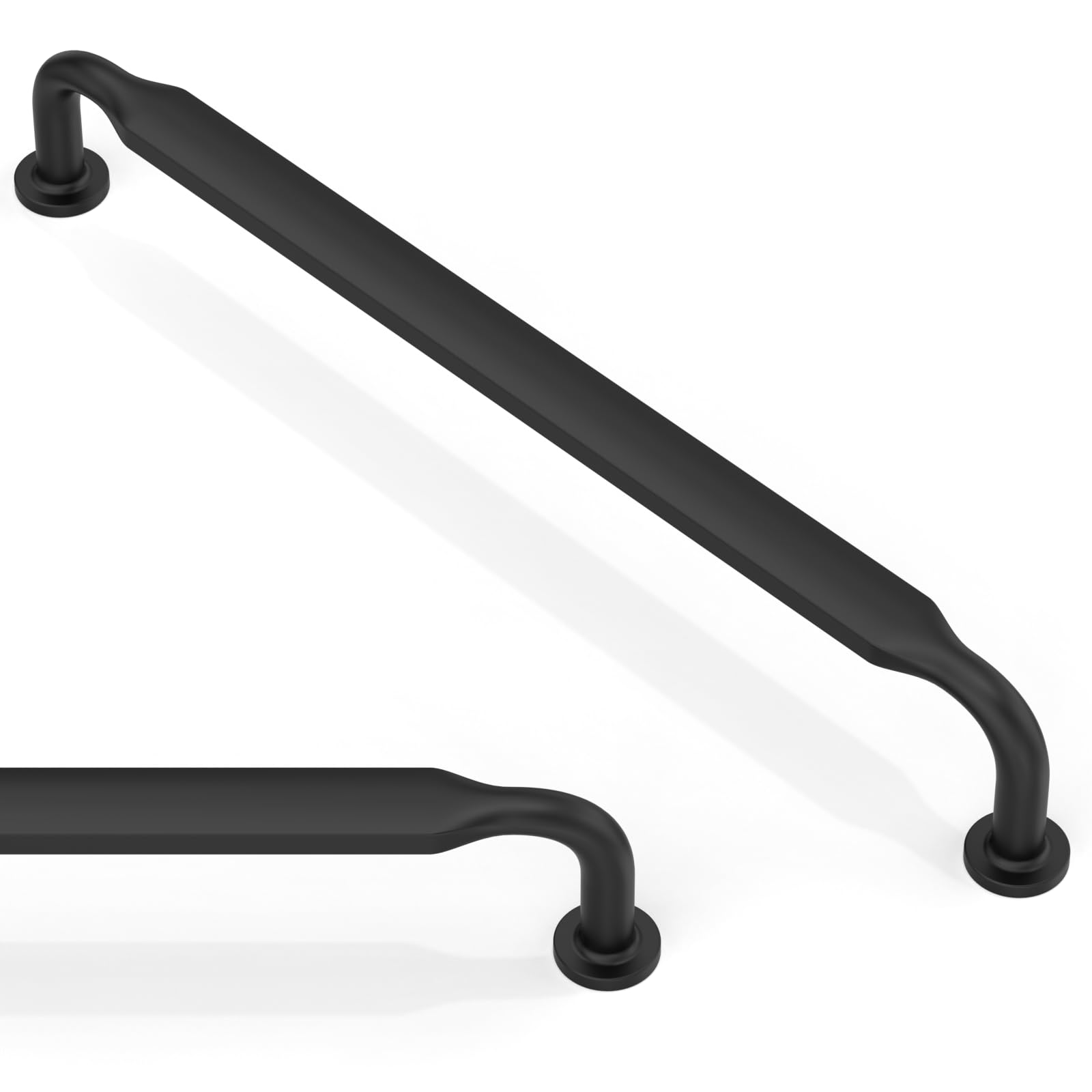 Asimerdeco 10 Pack Matte Black Cabinet Pulls 7.5 Inch(192mm) Kitchen Cupboard Handles Solid Zinc Alloy Cabinet Hardware Drawer Pulls — image 1
