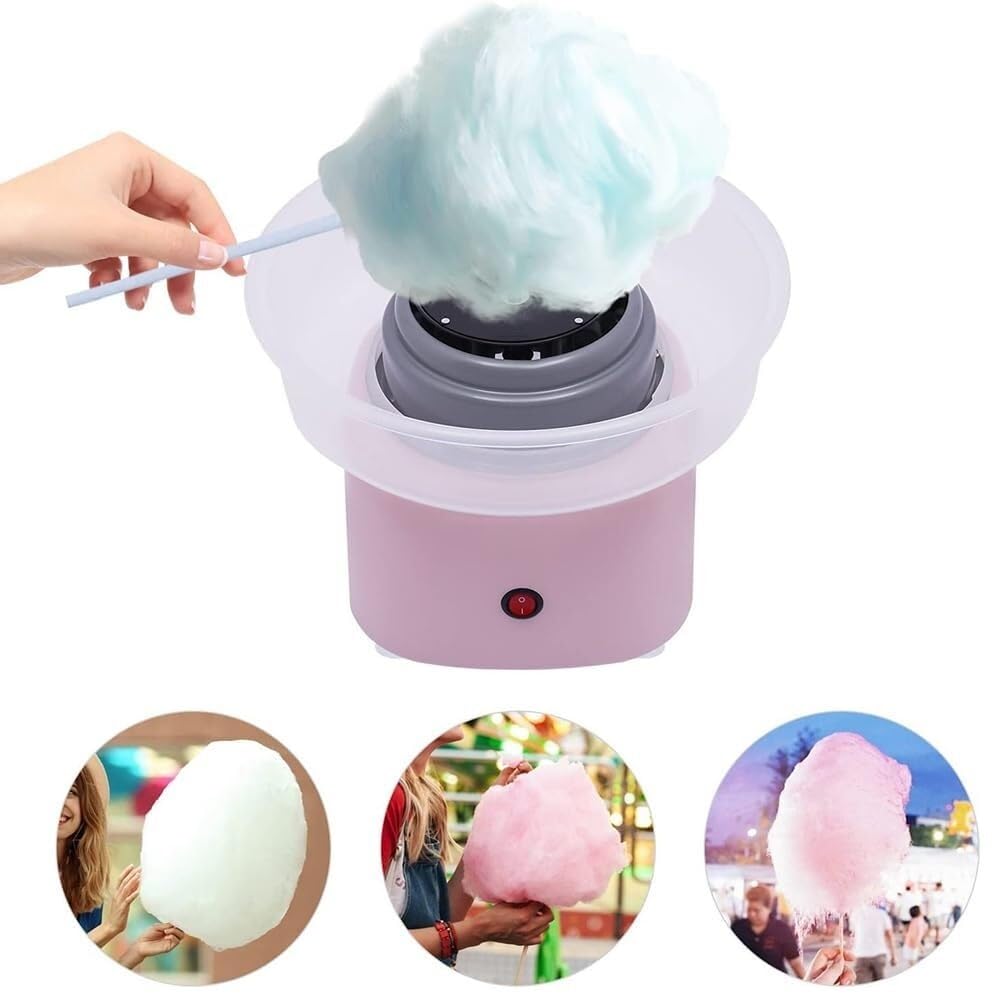 Cotton Candy Machine, Cotton Candy Maker Machine With Splash Prevention Bowl, Retro 298MM large grille, Thread comes out three seconds after preheating