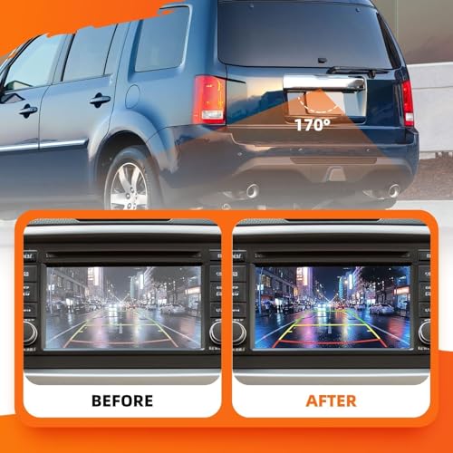 Image of Rear View Backup Camera Compatible with Pilot LX /EX /EX-L /SE 12-15 | Reverse Parking Assist Rearview Camera Replace 39530SZAA01 39530SZAA21 HO1960125,Plug and play