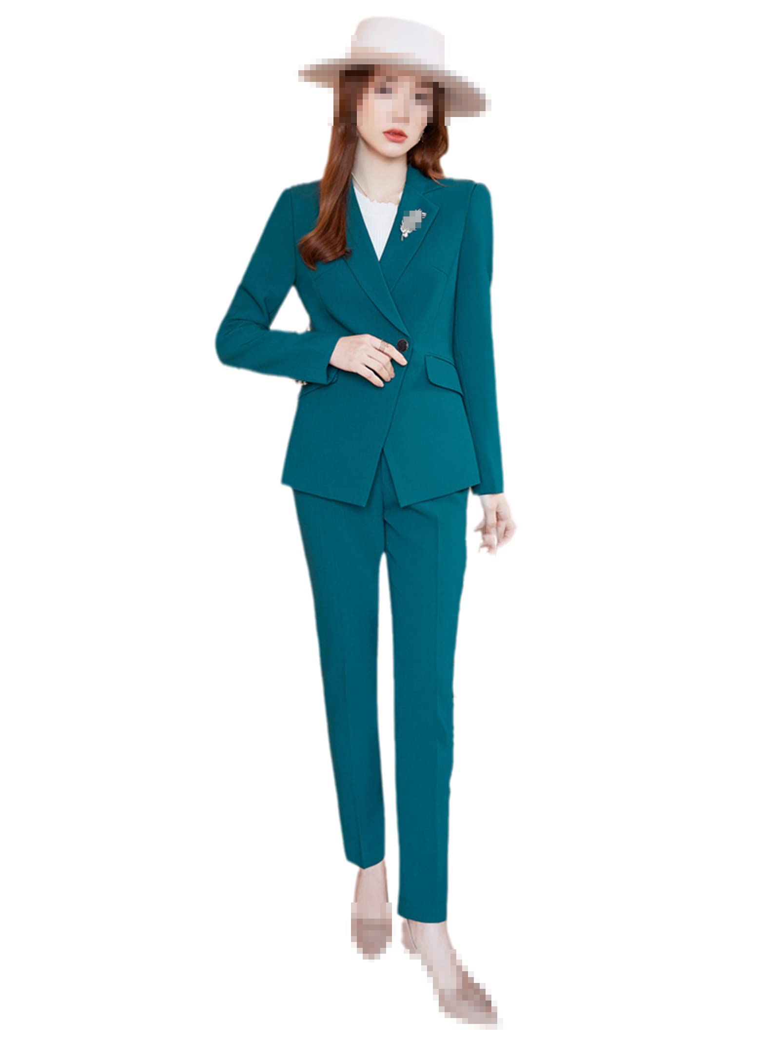 Pantaloni da donna Set completo Autunno Inverno Ufficio Casual Donna Slim Blazer Pantaloni Due Pezzi, Tuta pantaloni En8, M