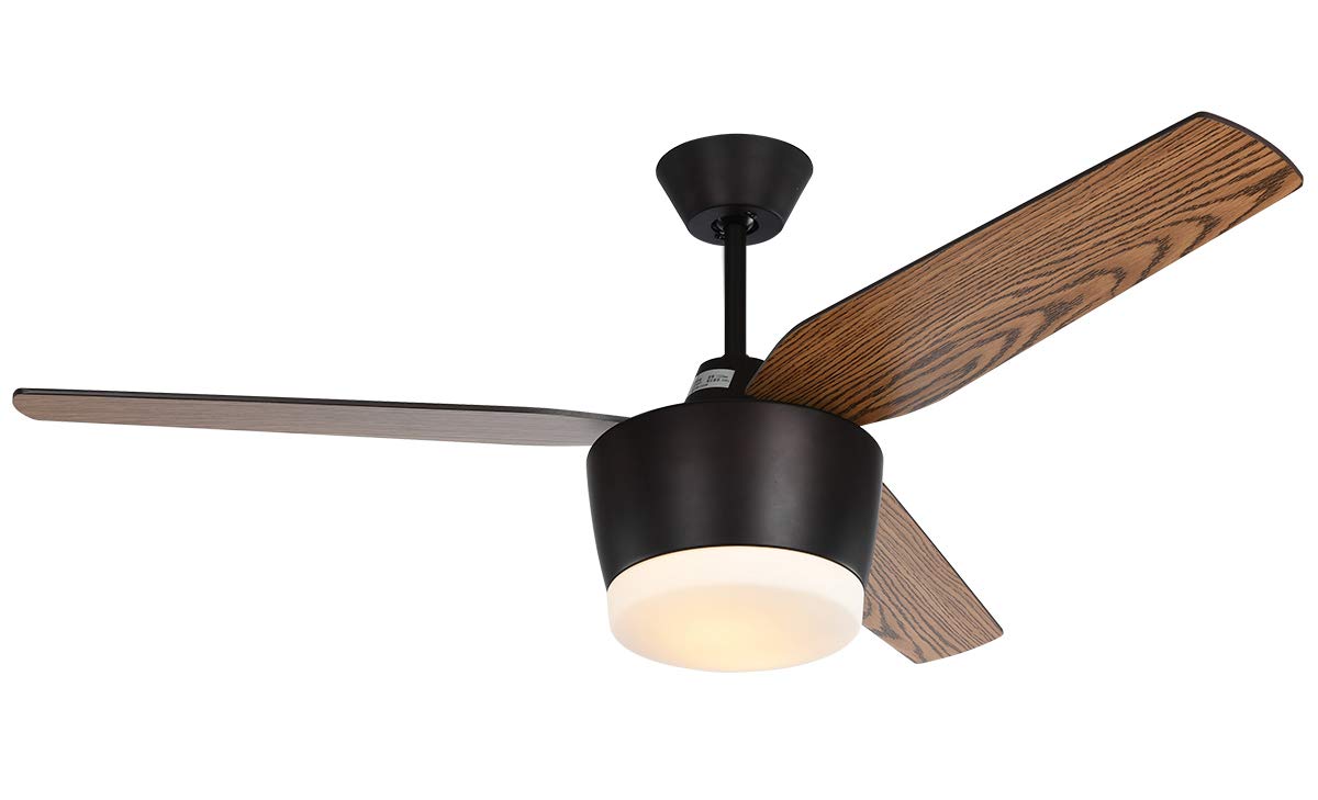 Low Energy 52 132cm Ceiling Fan Black With Led Light Fixture And