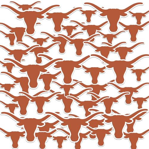 University of Texas Primary Logo 50ct Vinyl Sticker Pack Large Waterproof Longhorn Silhouette Decals for Laptops Water Bottles Tablets Scrapbooks Vehicles & More