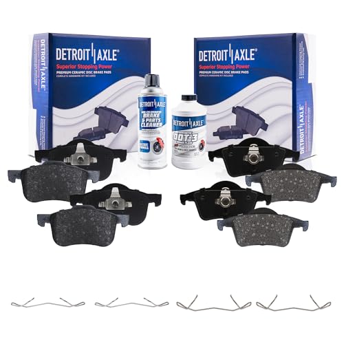 Image of Detroit Axle - Brake Pads for Volvo S60 S80 V70 XC70 Ceramic Brake Pads w /Hardware Front & Rear Replacement
