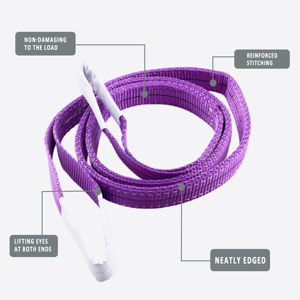 Correa de elevación de poliéster dúplex 1T 1M Morado