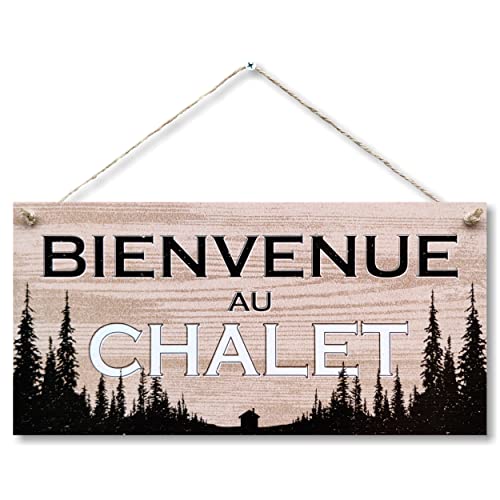 CARISPIBET Bienvenue au Chalet enseignes decoratives affiches pour la maison décoration d'interieurs 15 x 30 cm