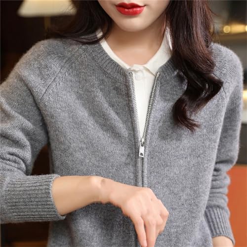 Women's Woolen Knitted Winter Thicken Sweaters Cardigan Long Sleeve O-Neck Jacket Casual Zipper Coats4